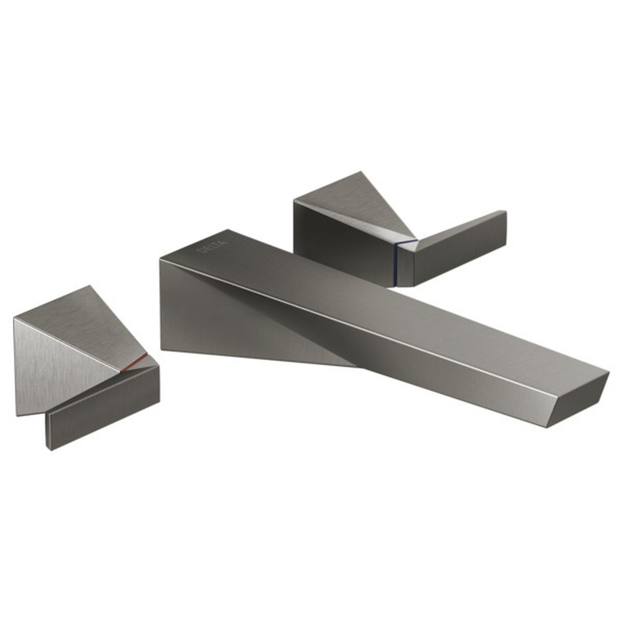 T3543LF-KS-PR-WL Trillian Two Handle Wall Mount Bathroom Faucet Trim, Lumicoat Black Stainless