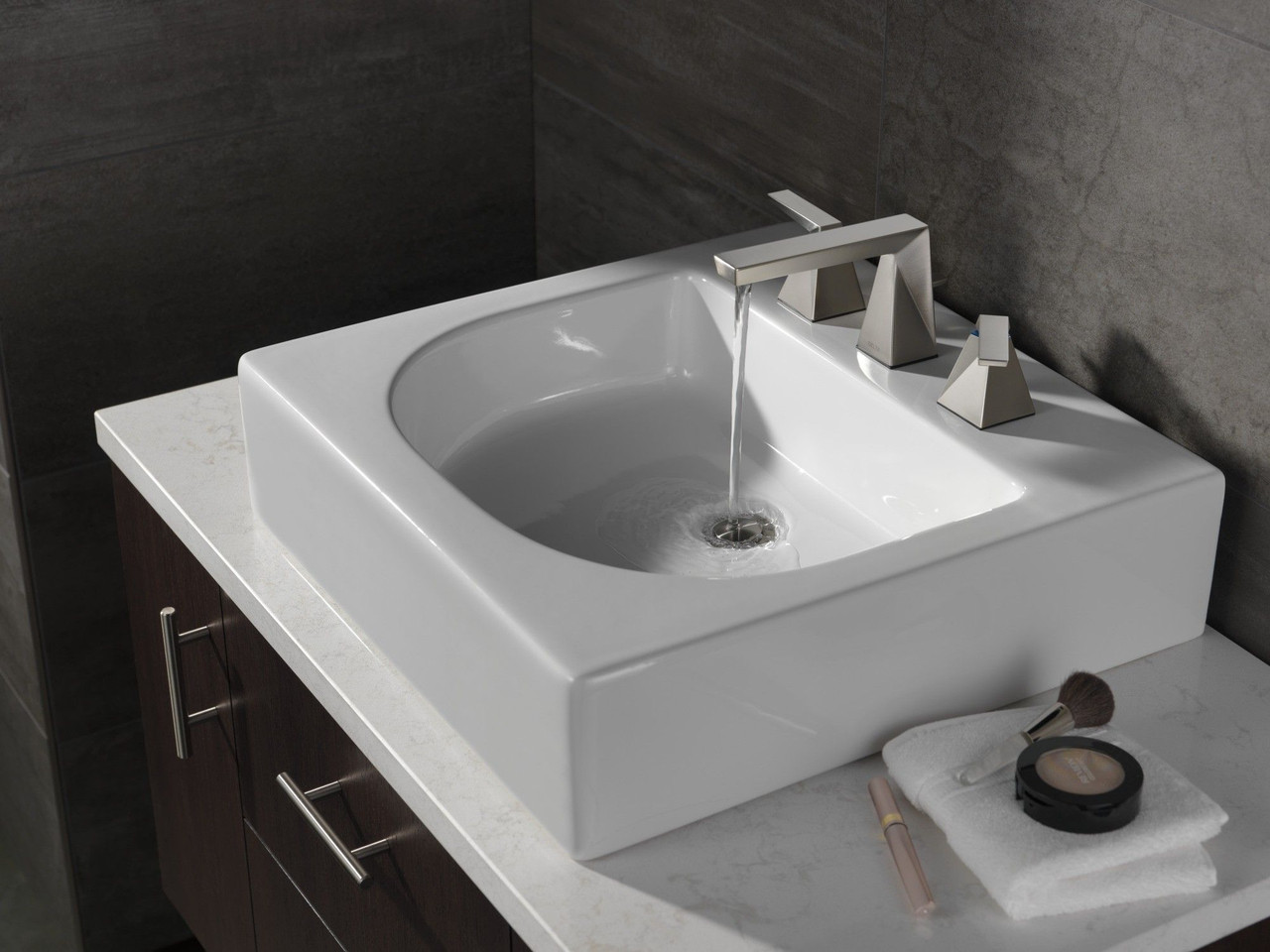 Delta 35543-SS-PR-MPU-DST Trillian Two Handle Widespread Bathroom Faucet, Lumicoat Stainless
