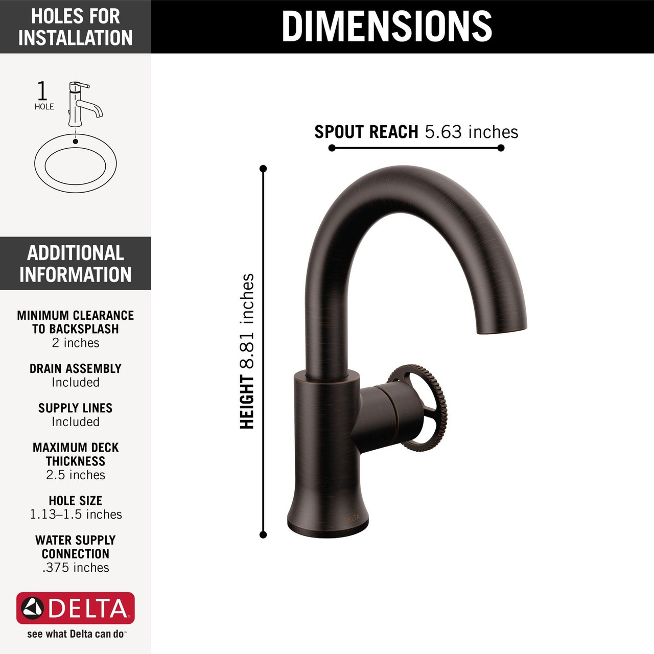 558HAR-RB-DST Trinsic Single Handle Bathroom Faucet, Venetian Bronze