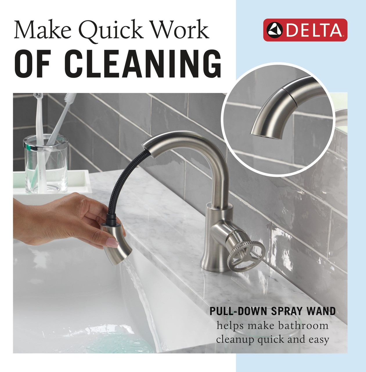 558HAR-SSPD-DST Trinsic Single Handle Pull Down Bathroom Faucet, Stainless