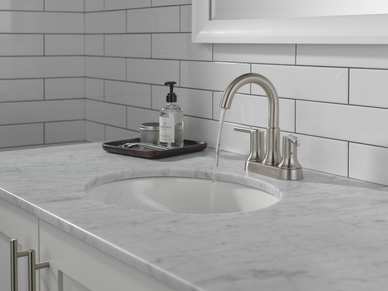 Delta 2559-SSMPU-DST Trinsic Two Handle Centerset Bathroom Faucet, Stainless