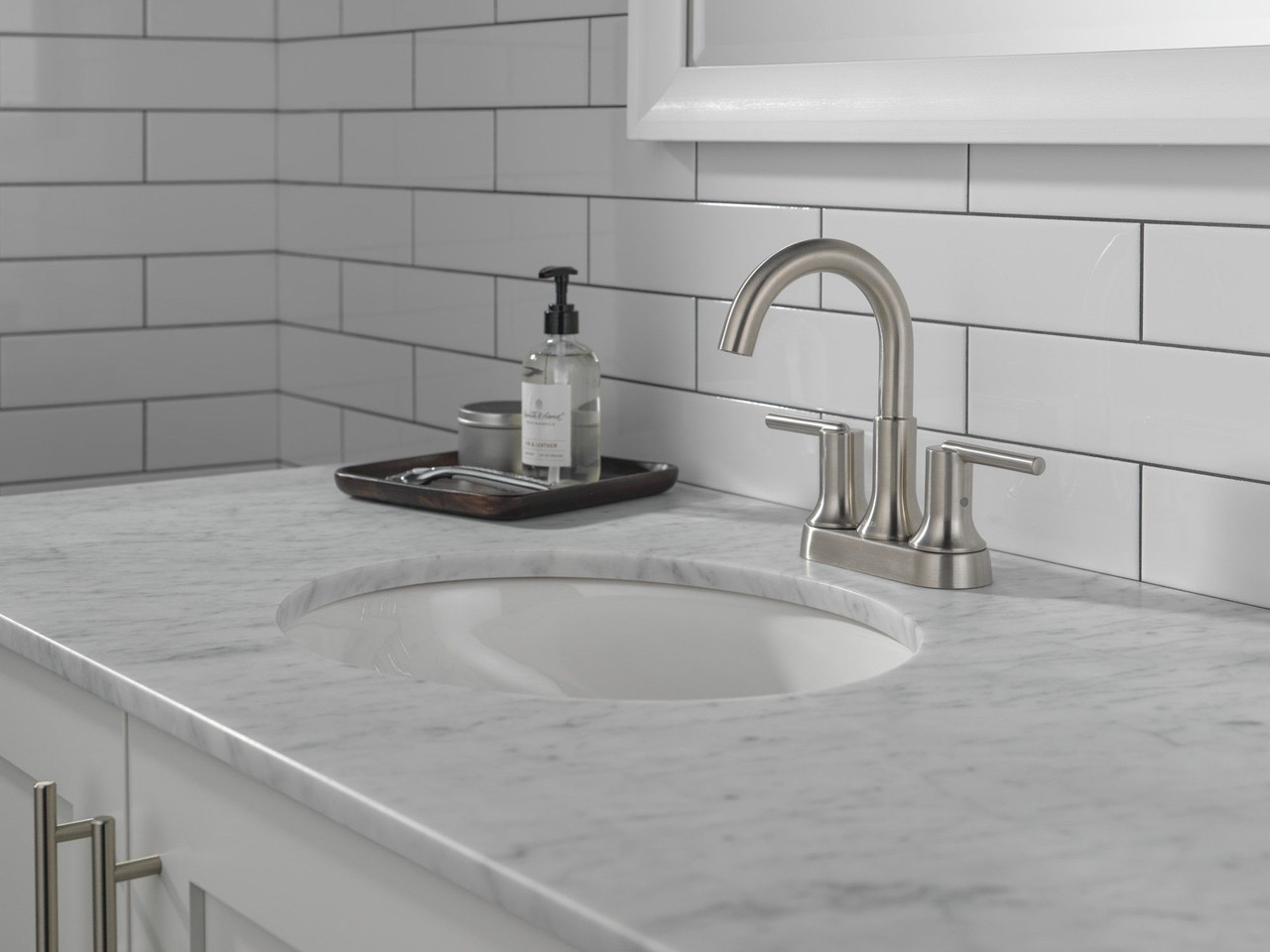 Delta 2559-SSMPU-DST Trinsic Two Handle Centerset Bathroom Faucet, Stainless