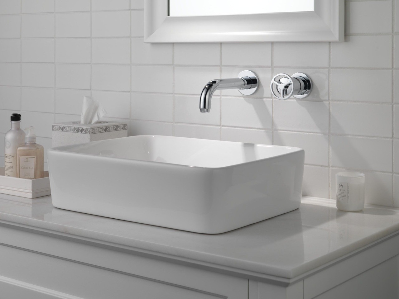 T3558LF-WL Trinsic Two Handle Wall Mount Bathroom Faucet Trim, Chrome