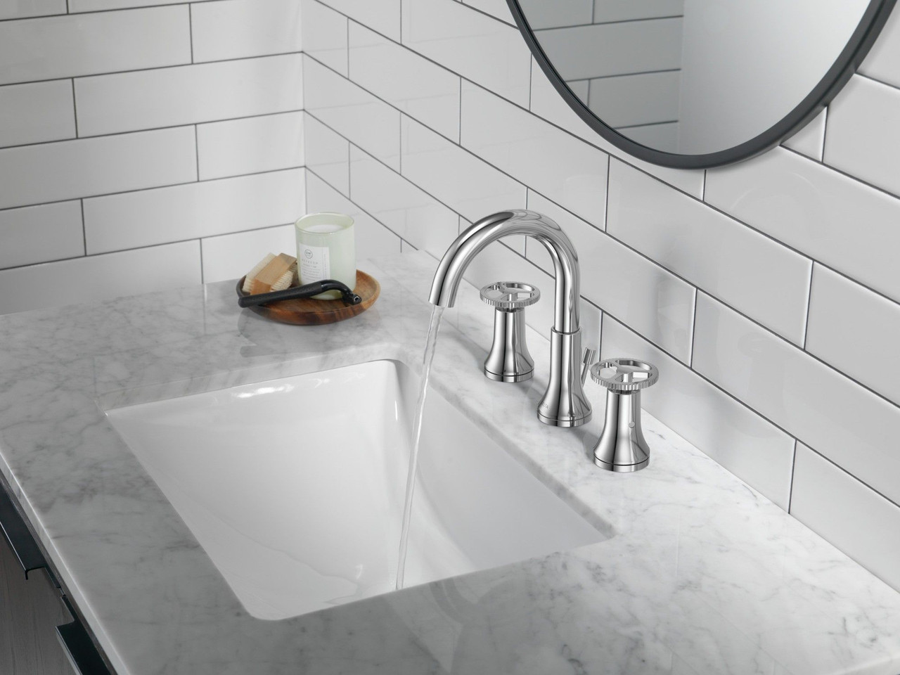 Delta 3558-MPU-DST Trinsic Two Handle Widespread Bathroom Faucet, Chrome