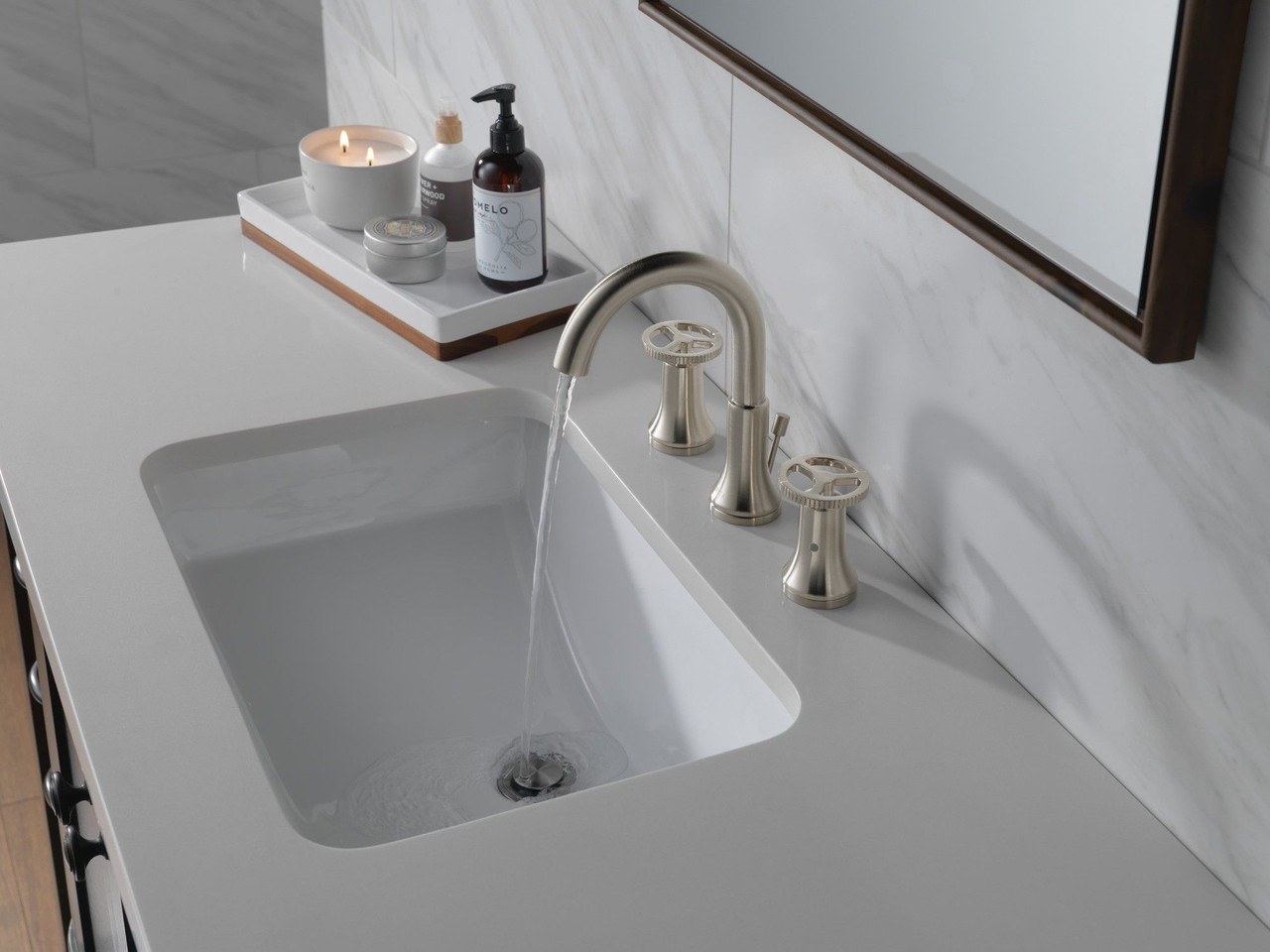 Delta 3558-SSMPU-DST Trinsic Two Handle Widespread Bathroom Faucet, Stainless