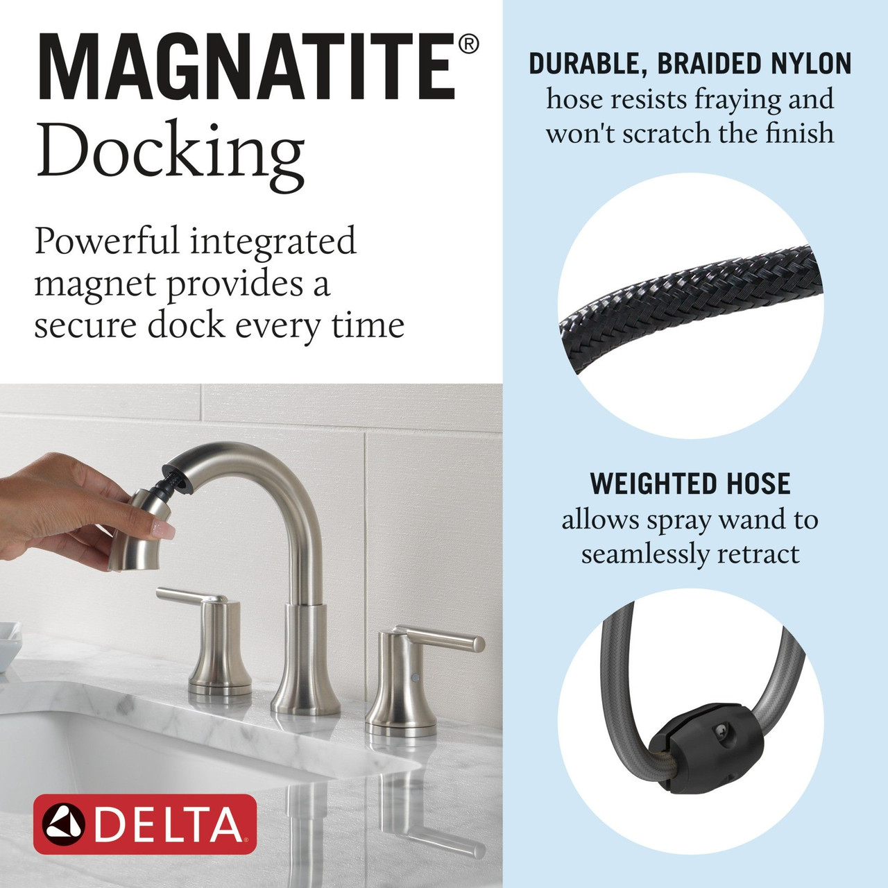 3559-SSPD-DST Trinsic Two Handle Widespread Pull Down Bathroom Faucet, Stainless