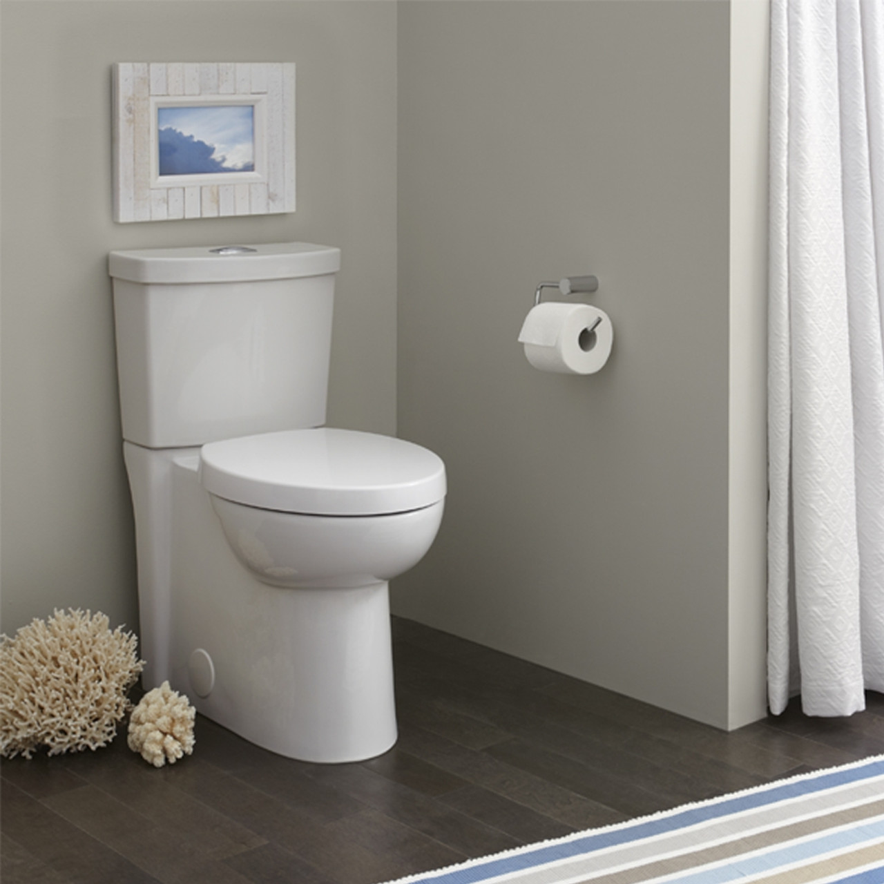 Dual-Flush Round 2-Piece Toilet with Concealed Trapway, Seat, and 12-in Rough-In
