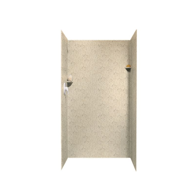 36-in D x 36-in W x 72-in H Solid Surface Shower Wall Surround in Tahiti Desert