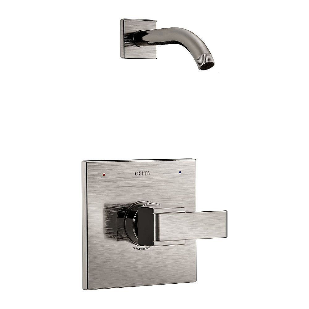 Shower Trim with Integrated Volumn Control in Brilliance Stainless