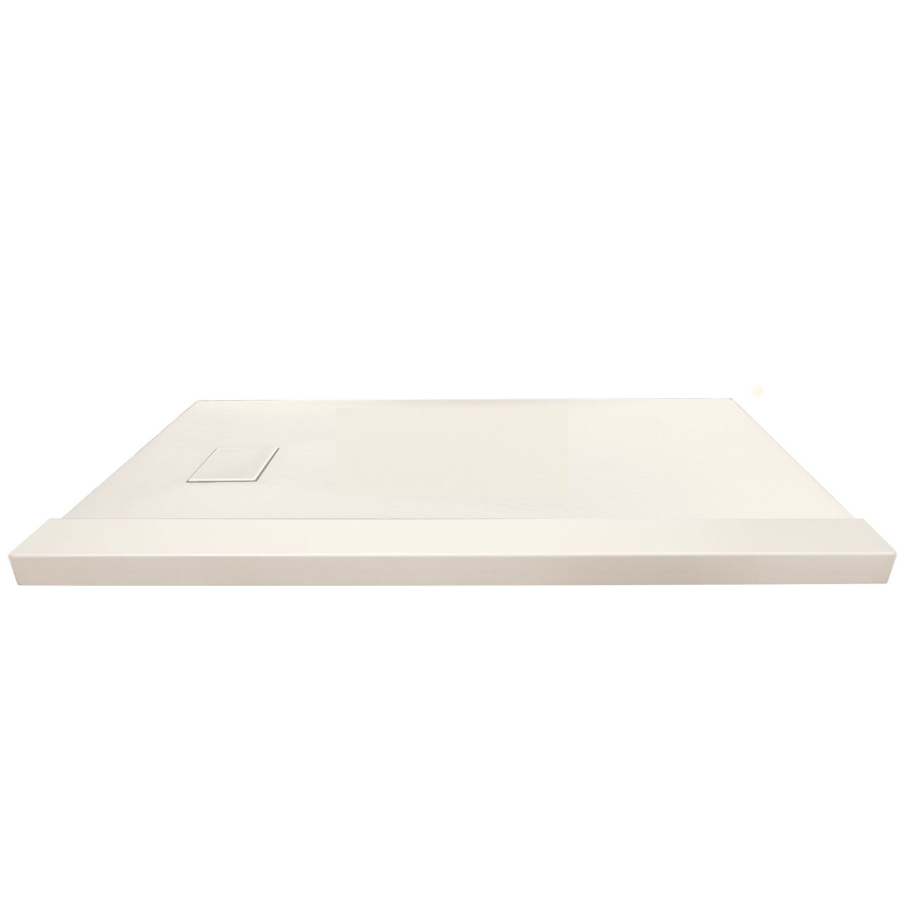 Transolid FZSTR6032-32 Trimslate 60-in x 32-in Tub Replacement Shower Base with Adjustable Single Threshold and End Drain, Cameo