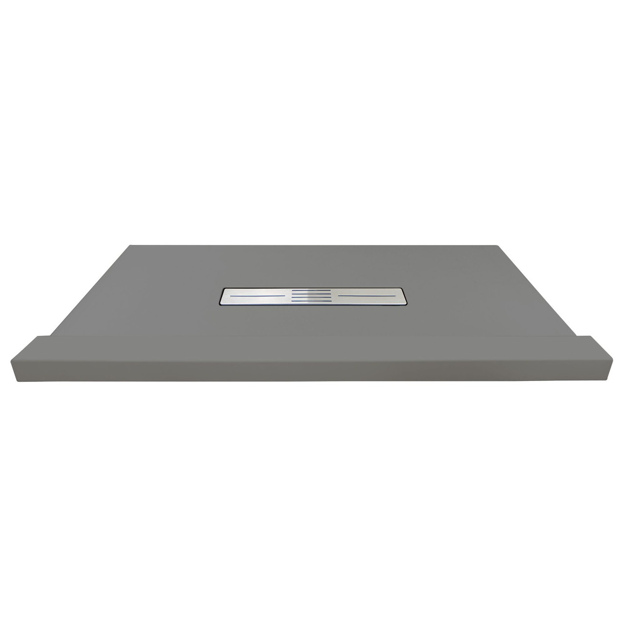 Transolid FZST6048C-40 Trimslate 60-in x 48-in Shower Base with Adjustable Single Threshold and Center Drain, Dark Grey