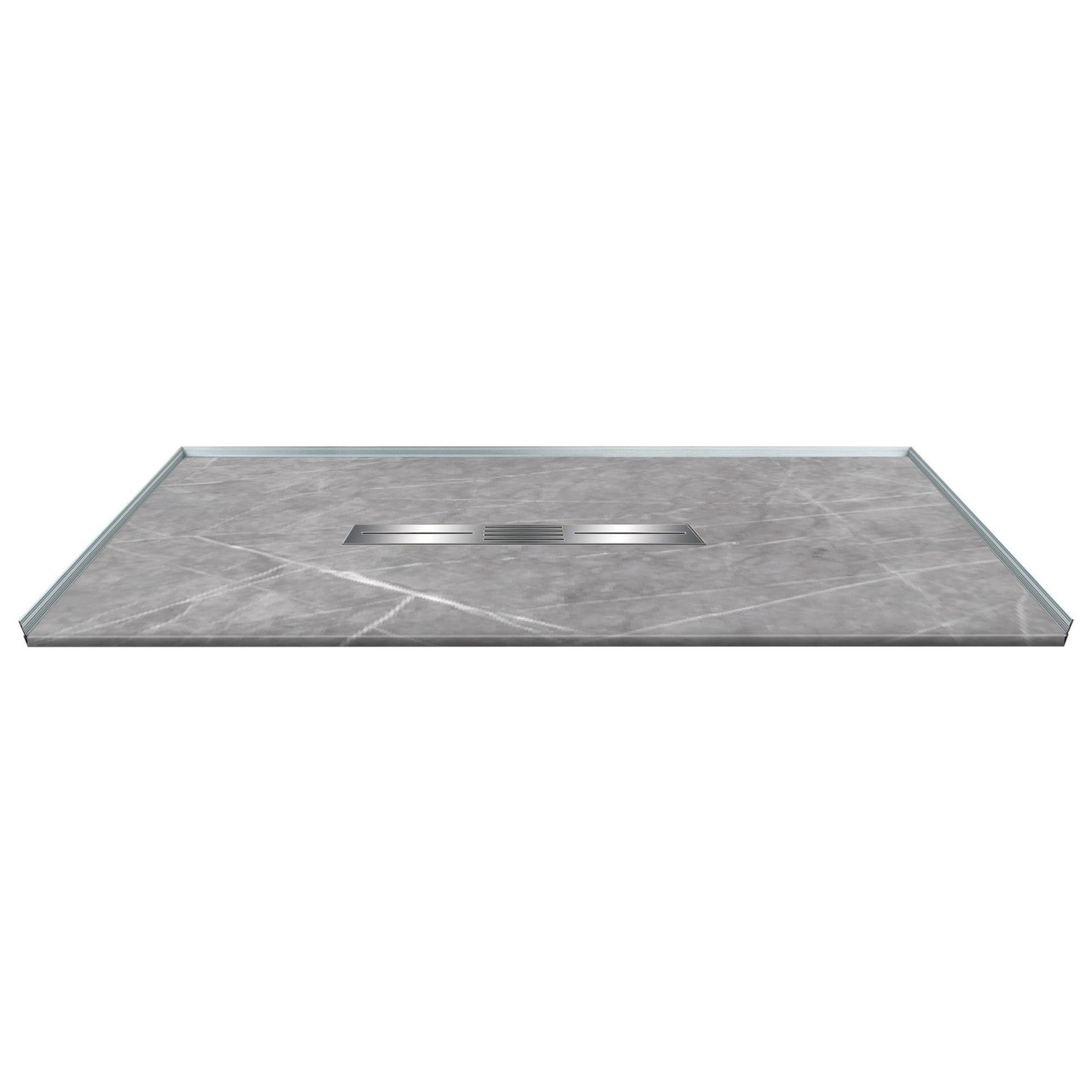 Transolid FZSP6036C-59 Trimslate Plus 60-in x 36-in Zero Threshold Shower Base with Center Drain, Ashy Grey