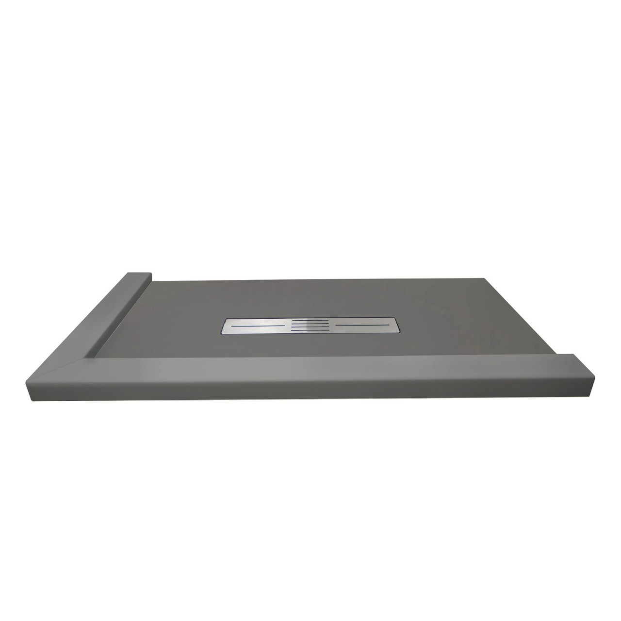 FZSDT6648C-40 Trimslate 66-in x 48-in Shower Base with Adjustable Double Threshold and Center Drain, Dark Grey