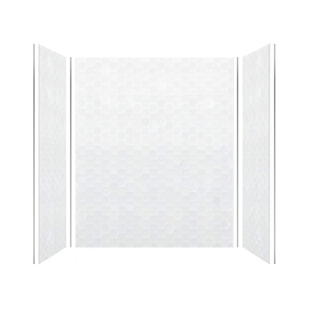 PWK603672-631 Prodigy 60-in x 36-in x 72-in Shower Wall Kit, White 3D Hexagon