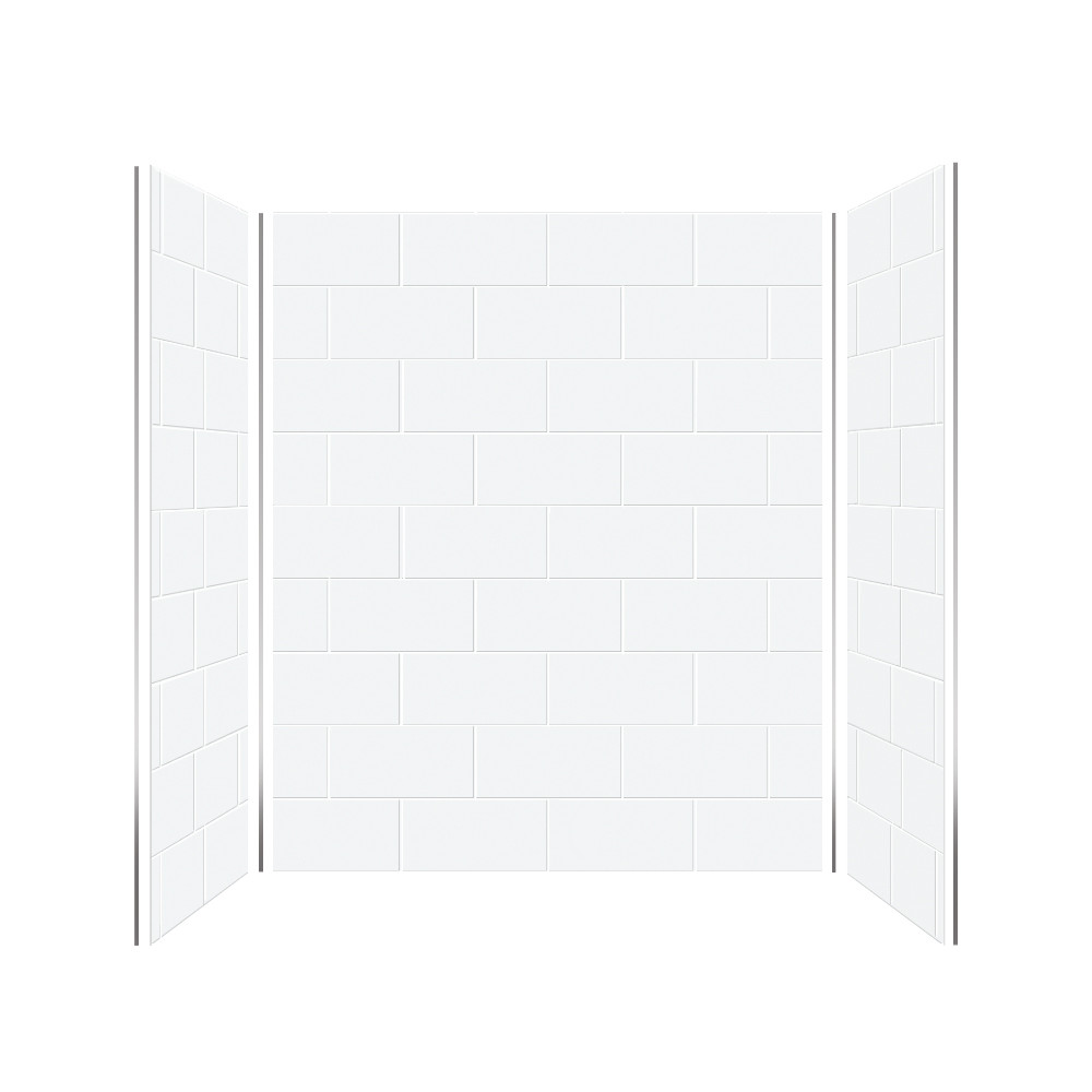 PWK603672-531 Prodigy 60-in x 36-in x 72-in Shower Wall Kit, White Horizontal Tile