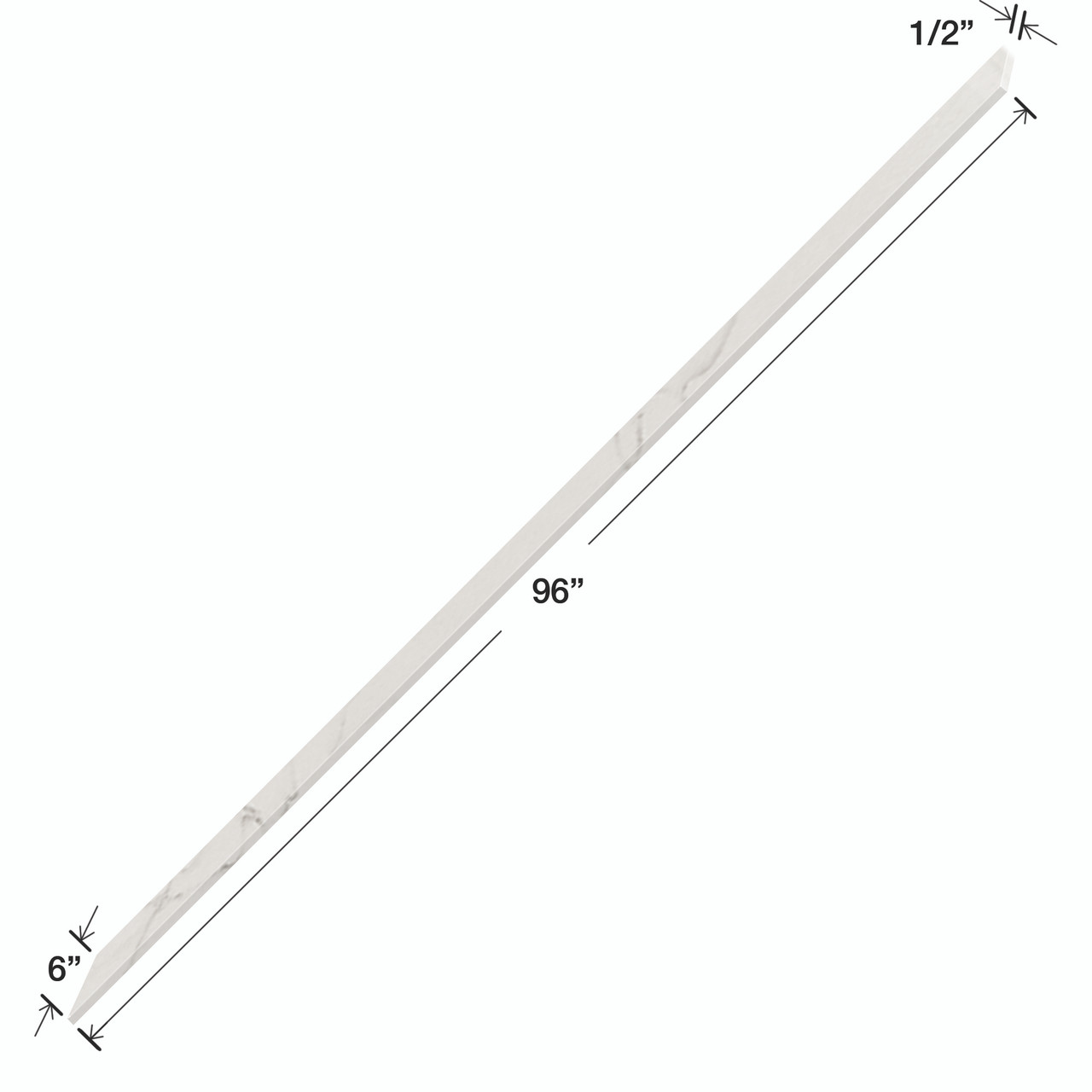 WC696-181 Lusso .5-in x 6-in x 96-in Surface Wall Cap, Palladio White