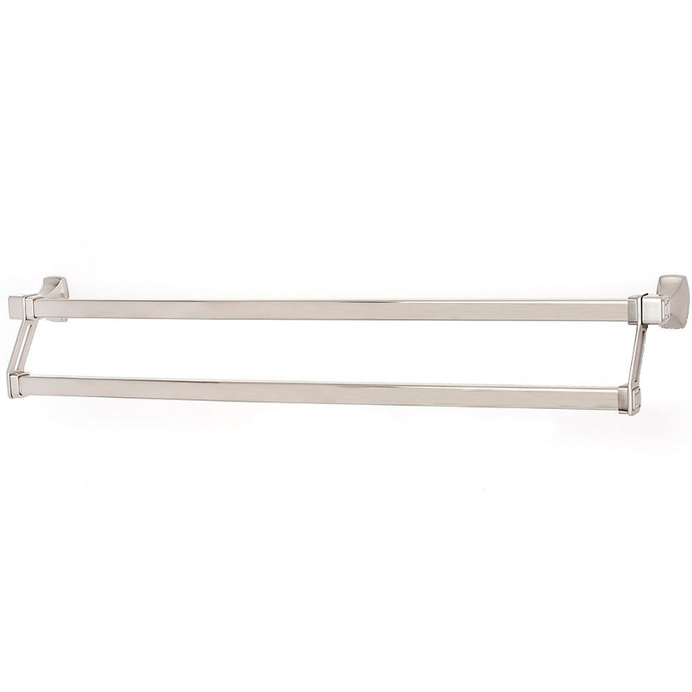 Double Towel Bar Modern in Satin Nickel