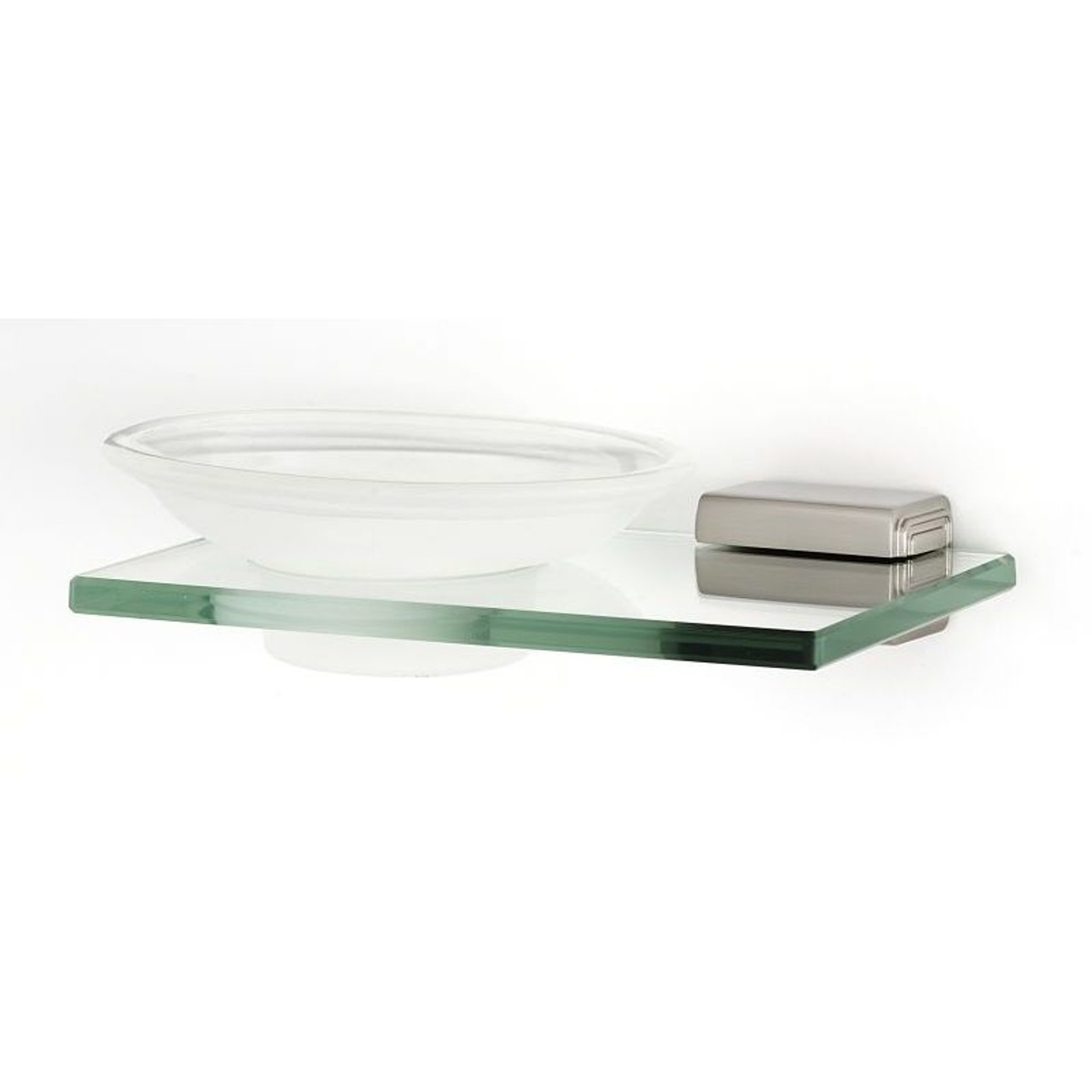 Alno Cube A6530-SN Modern Soap Dish 6-11/16-in in Satin Nickel