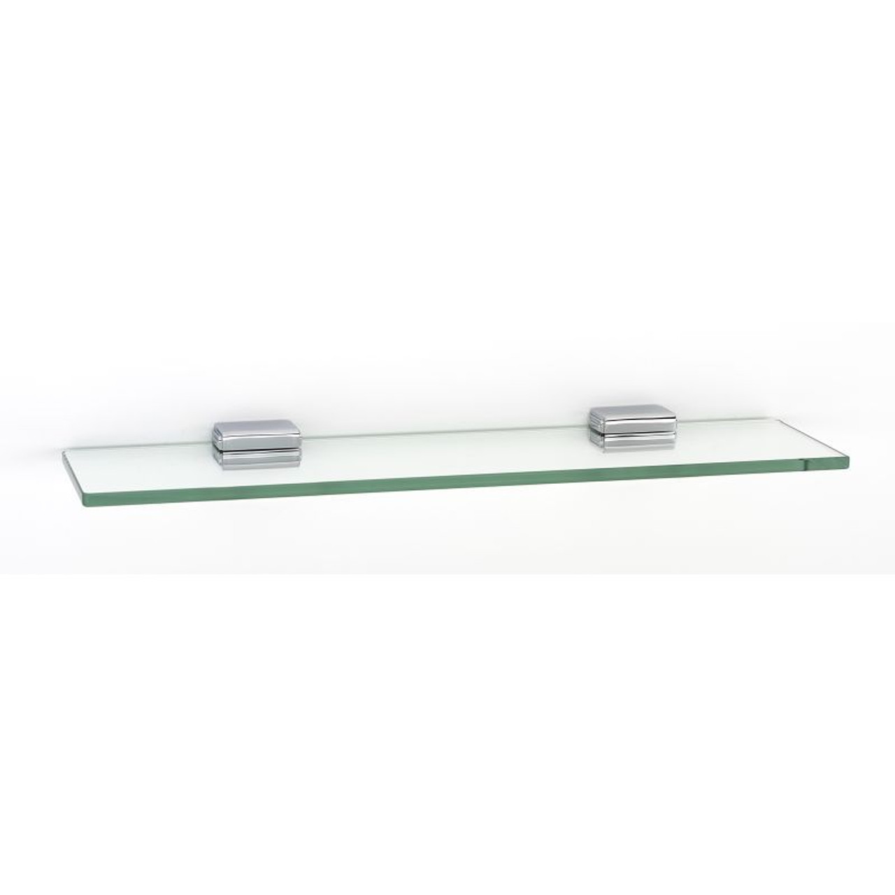 Alno Cube A6550-18-PC 18-in Glass Shelf with Brackets Modern in Polished Chrome