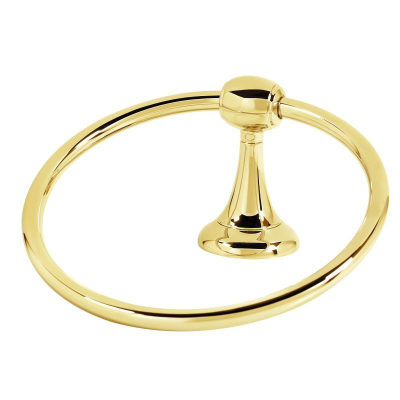 Alno Royale A6640-PB Towel Ring Transitional 6-in in Polished Brass