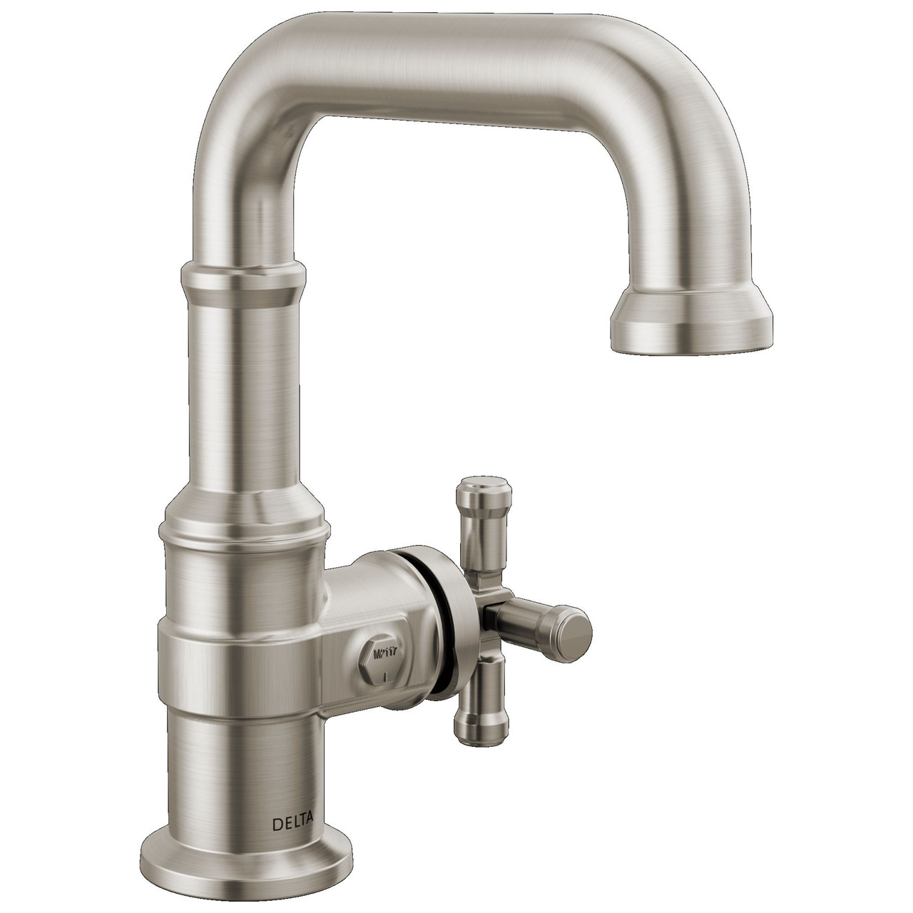 587SH-SS-PR-DST Broderick 7.13-in x 2.00-in x 7.94-in Single Handle Bathroom Faucet, Lumicoat Stainless