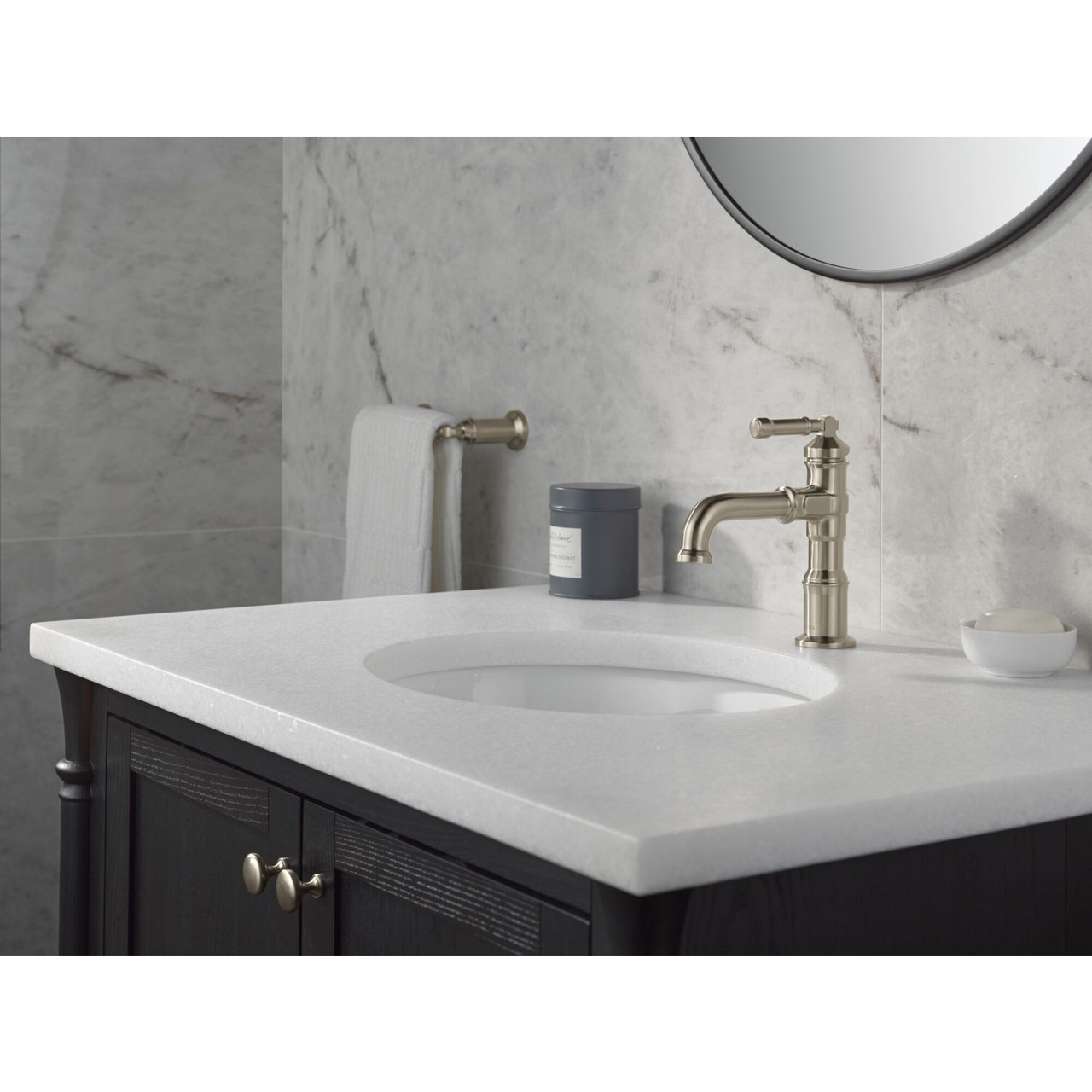 584-SS-PR-LPU-DST Broderick 7.13-in x 2.00-in x 7.56-in Single Handle Bathroom Faucet, Lumicoat Stainless