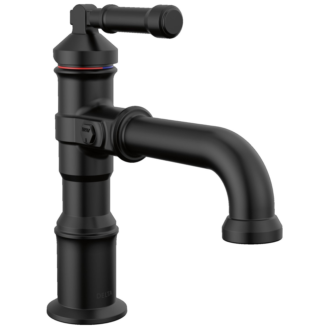 Delta 584-BLLPU-DST Broderick 7.13-in x 2.00-in x 7.56-in Single Handle Bathroom Faucet, Matte Black