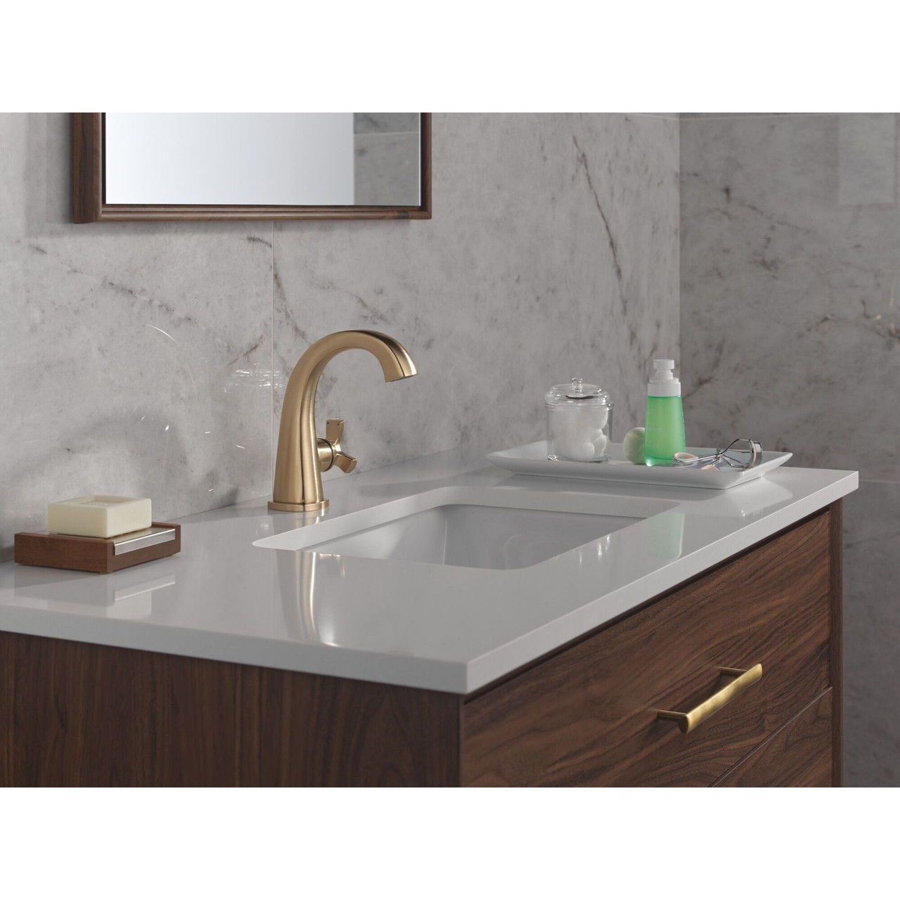 5776-CZ-PR-MPU-DST Stryke 6.56-in x 6.00-in x 6.88-in Single Handle Bathroom Faucet, Lumicoat Champagne Bronze