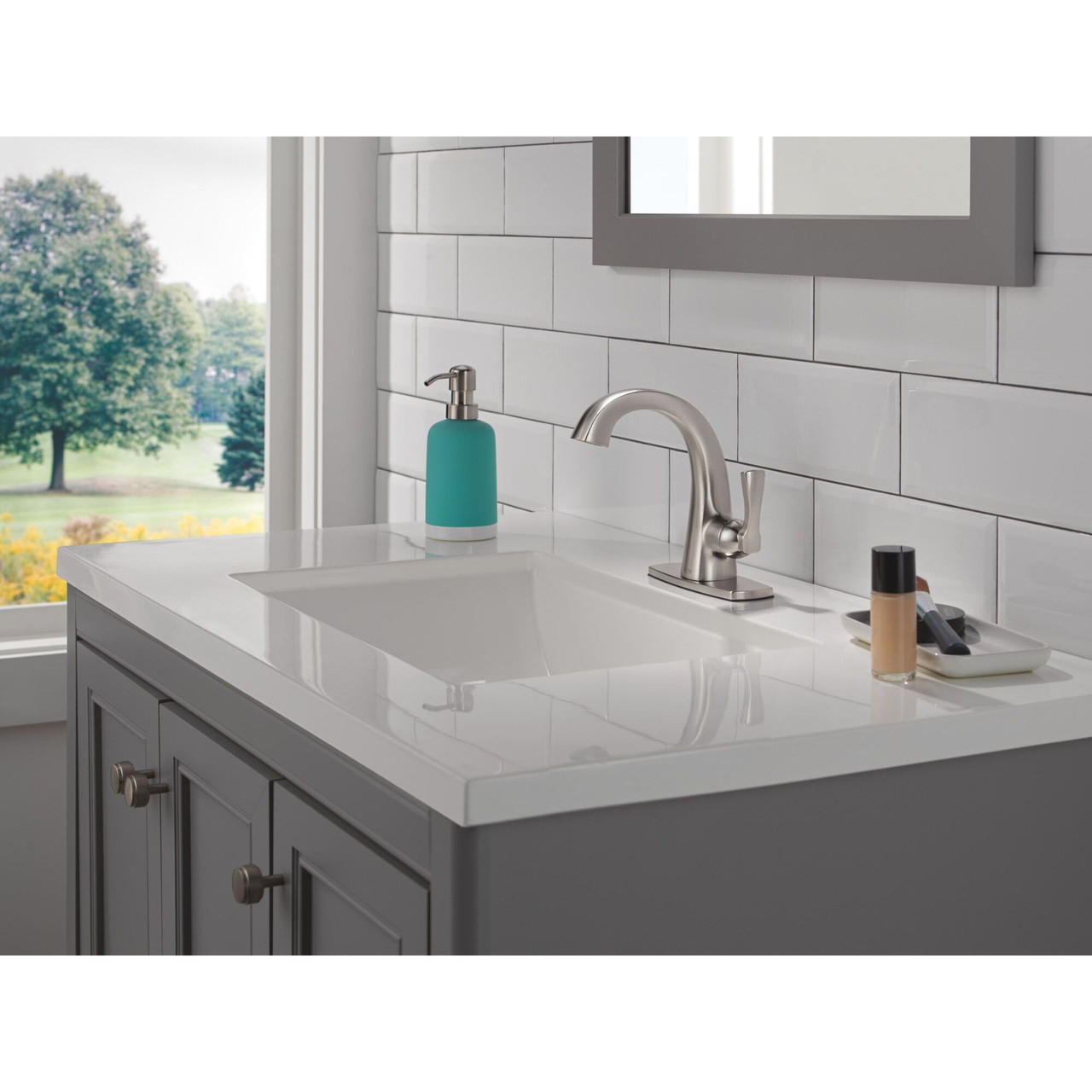 Delta 577-SS-PR-MPU-DST Stryke 6.44-in x 6.00-in x 7.38-in Single Handle Bathroom Faucet, Lumicoat Stainless