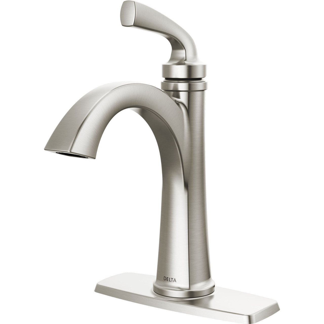 Delta 15864LF-SP Geist 7.25-in x 6.31-in x 9.50-in Single Handle Bathroom Faucet, Spotshield Brushed Nickel