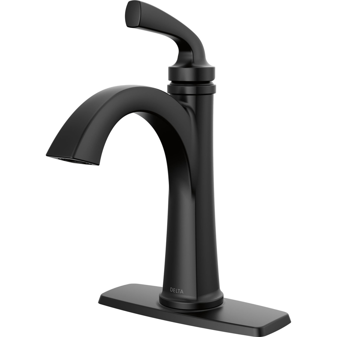 Delta 15864LF-BL Geist 7.25-in x 6.31-in x 9.50-in Single Handle Bathroom Faucet, Matte Black