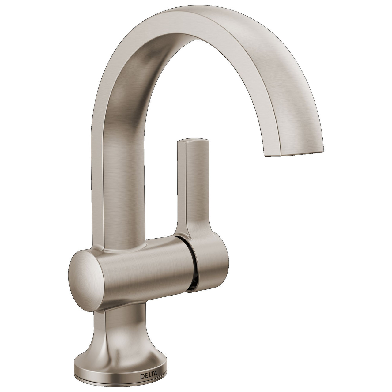 Delta 15855LF-SP Albion 6.50-in x 6.06-in x 8.00-in Single Handle Bathroom Faucet, Spotshield Brushed Nickel