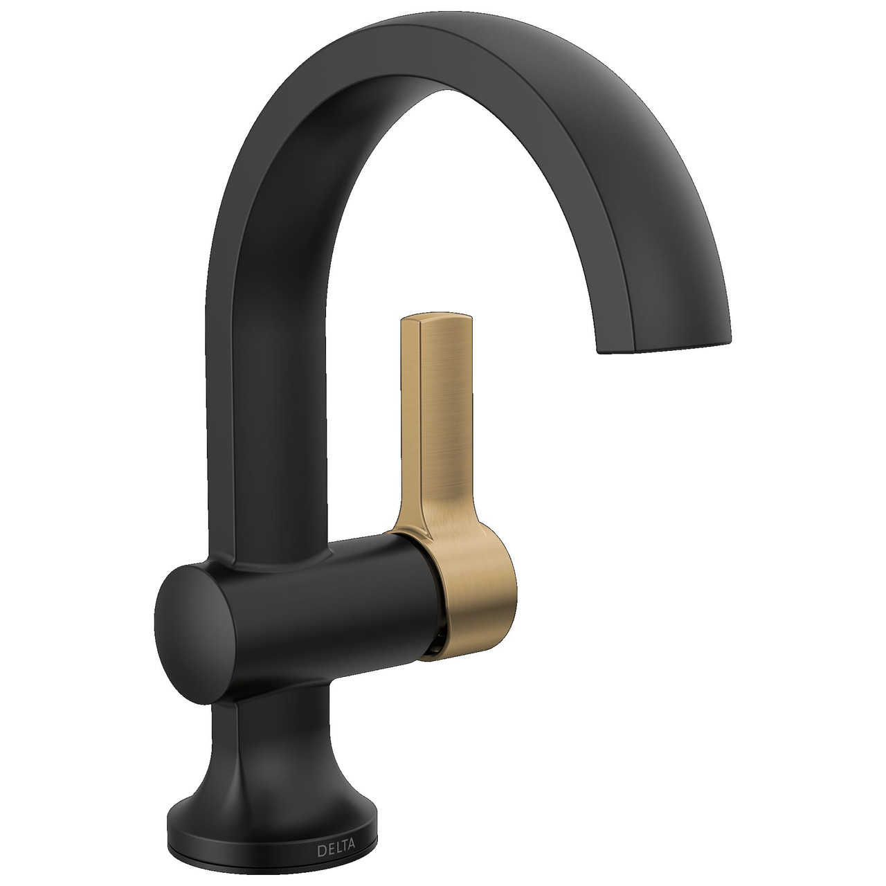 Delta 15855LF-GZ Albion 6.50-in x 6.06-in x 8.00-in Single Handle Bathroom Faucet, Matte Black and Champagne Bronze