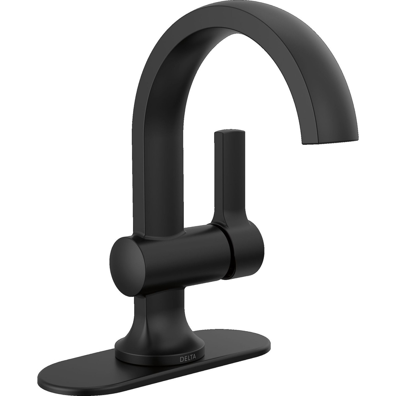 Delta 15855LF-BL Albion 6.50-in x 6.06-in x 8.00-in Single Handle Bathroom Faucet, Matte Black