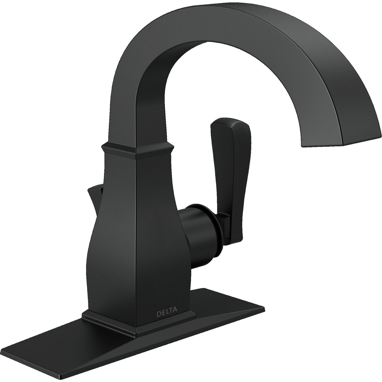 Delta 15718LF-BL Lakewood 7.88-in x 5.00-in x 7.38-in Single Handle Bathroom Faucet, Matte Black