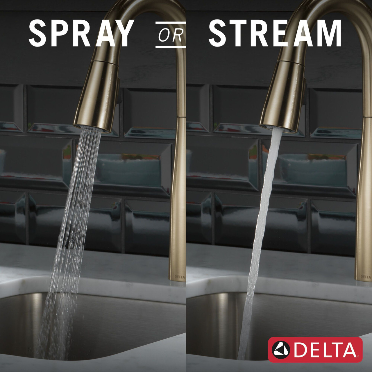 9913-CZ-DST Essa 1.25-in x 11.00-in x 14.50-in Single-Handle Pull-Down Bar and Prep Faucet, Champagne Bronze