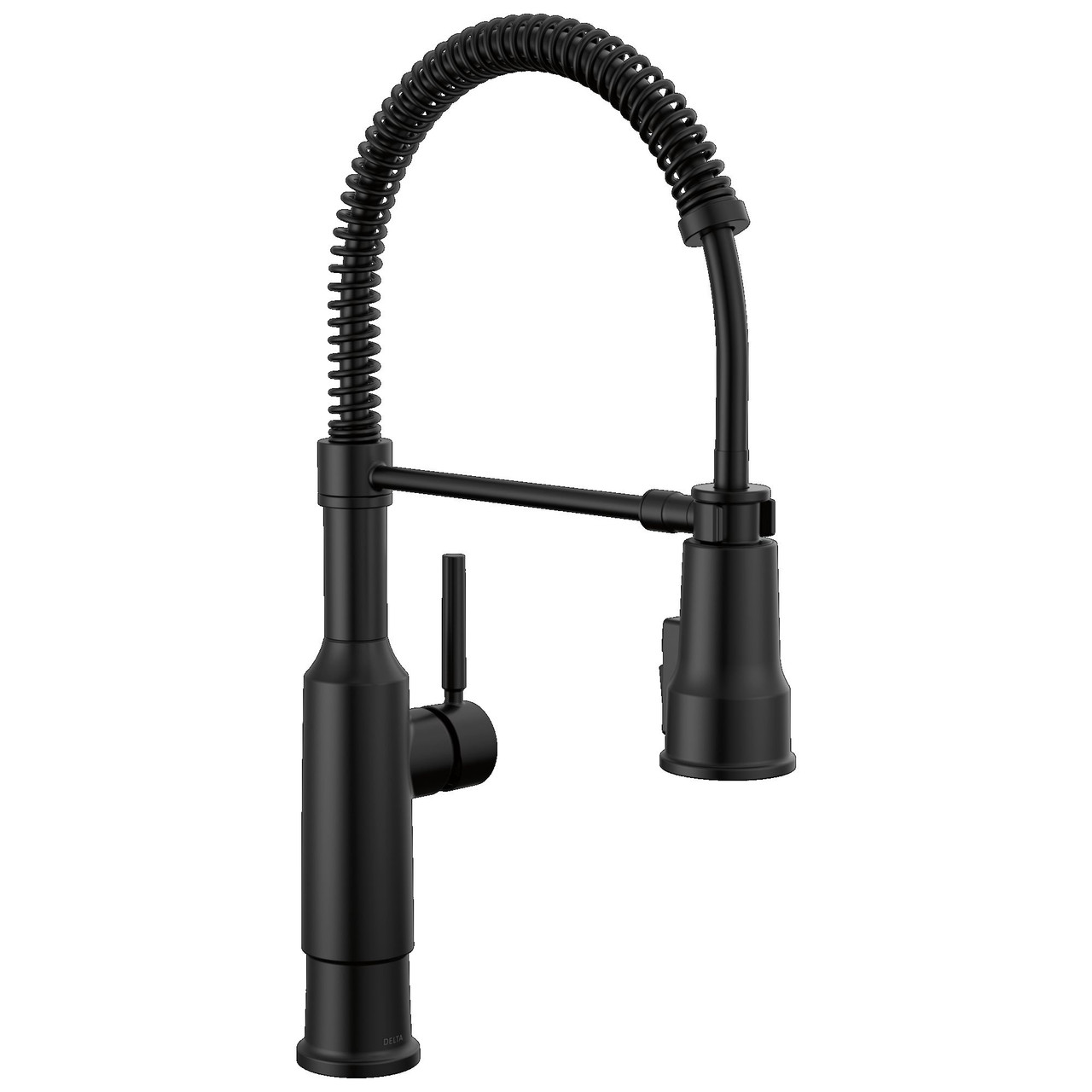 Delta 18804Z-BL-DST Theodora 11.94-in x 10.75-in x 20.25-in Single-Handle Pull-Down Spring Kitchen Faucet, Matte Black