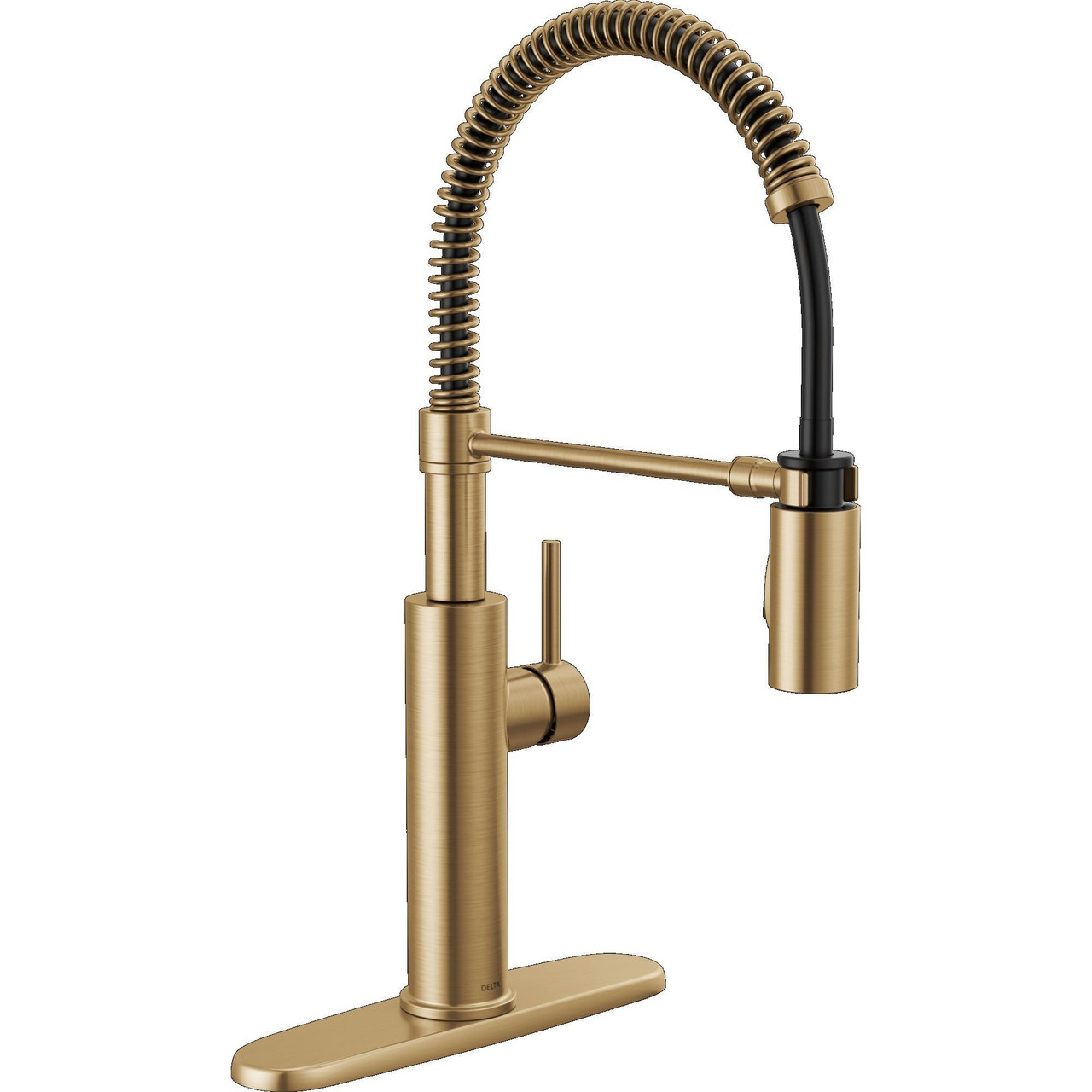 Delta 18803-CZ-DST Antoni 9.00-in x 10.50-in x 19.75-in Single-Handle Pull-Down Spring Kitchen Faucet, Champagne Bronze