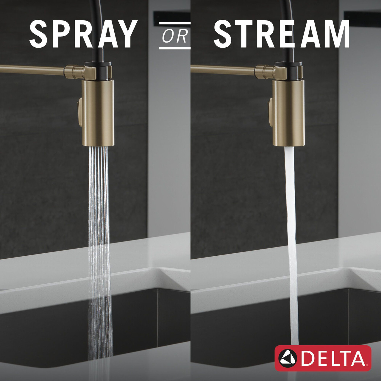 18803-CZ-DST Antoni 9.00-in x 10.50-in x 19.75-in Single-Handle Pull-Down Spring Kitchen Faucet, Champagne Bronze