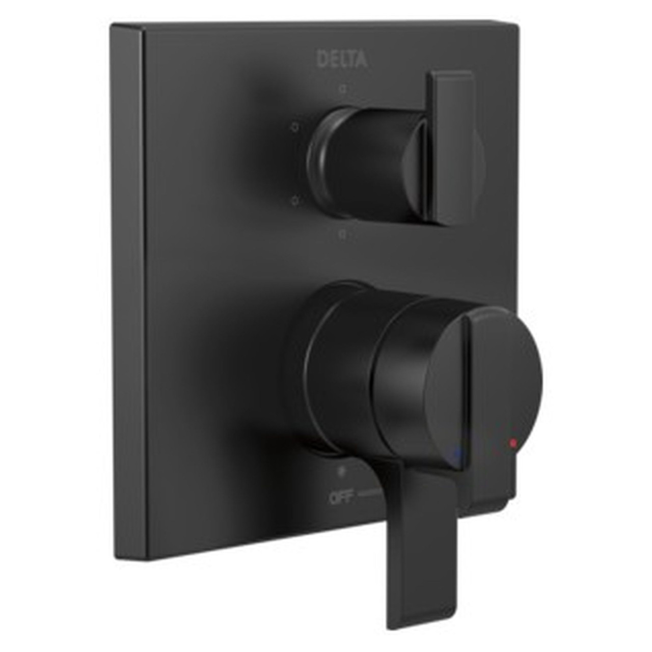T27967-BL Ara Angular Modern Monitor 17 Series Valve Trim with 6-Setting Integrated Diverter, Matte Black