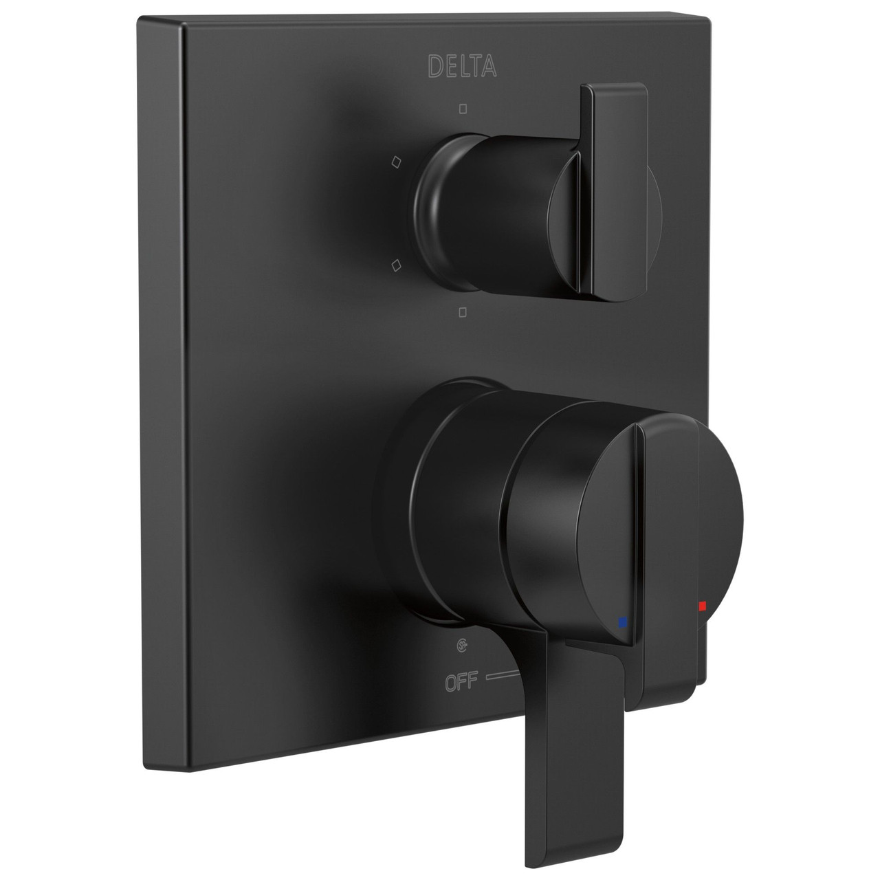 T27967-BL Ara Angular Modern Monitor 17 Series Valve Trim with 6-Setting Integrated Diverter, Matte Black
