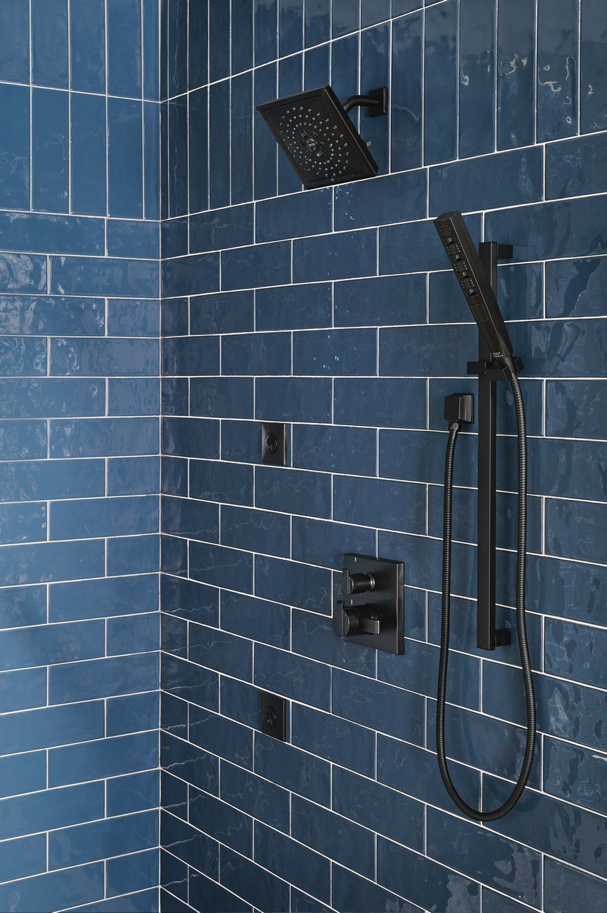 T27967-BL Ara Angular Modern Monitor 17 Series Valve Trim with 6-Setting Integrated Diverter, Matte Black