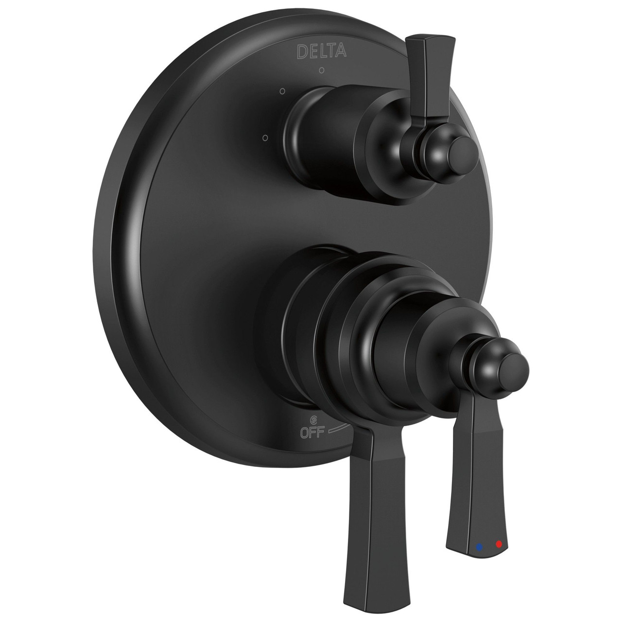 T27856-BL Dorval Traditional 2-Handle Monitor 17 Series Valve Trim with 3 Setting Diverter, Matte Black