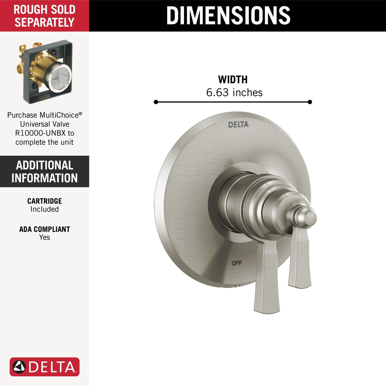 T17T056-SS Dorval TempAssure 17T Series Valve Only Trim, Stainless