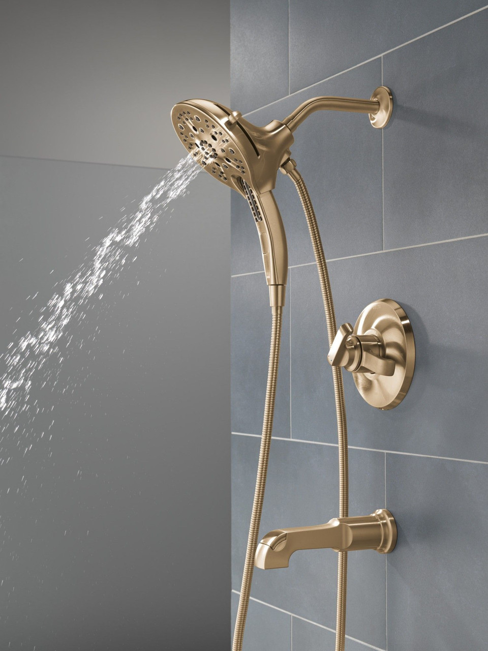 T17489-CZ-PR Tetra 17 Series Tub Shower Trim, Lumicoat Champagne Bronze
