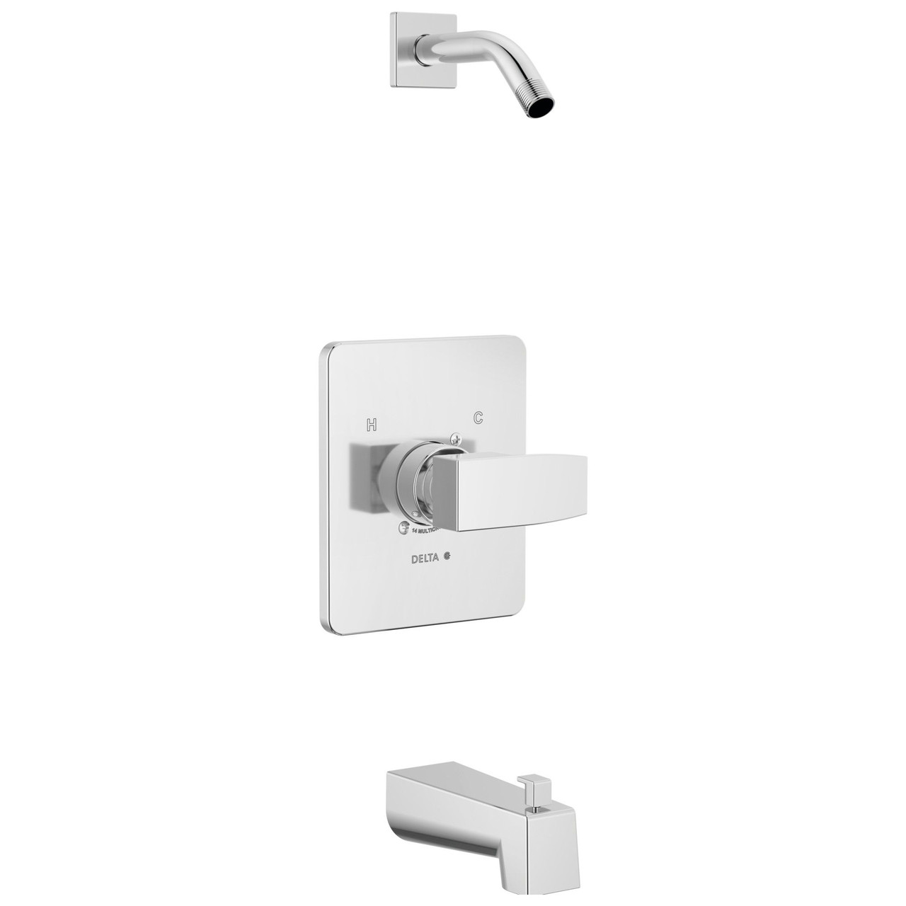 T14467-LHD-PP Modern Monitor 14 Series Tub & Shower Trim Less Head, Chrome