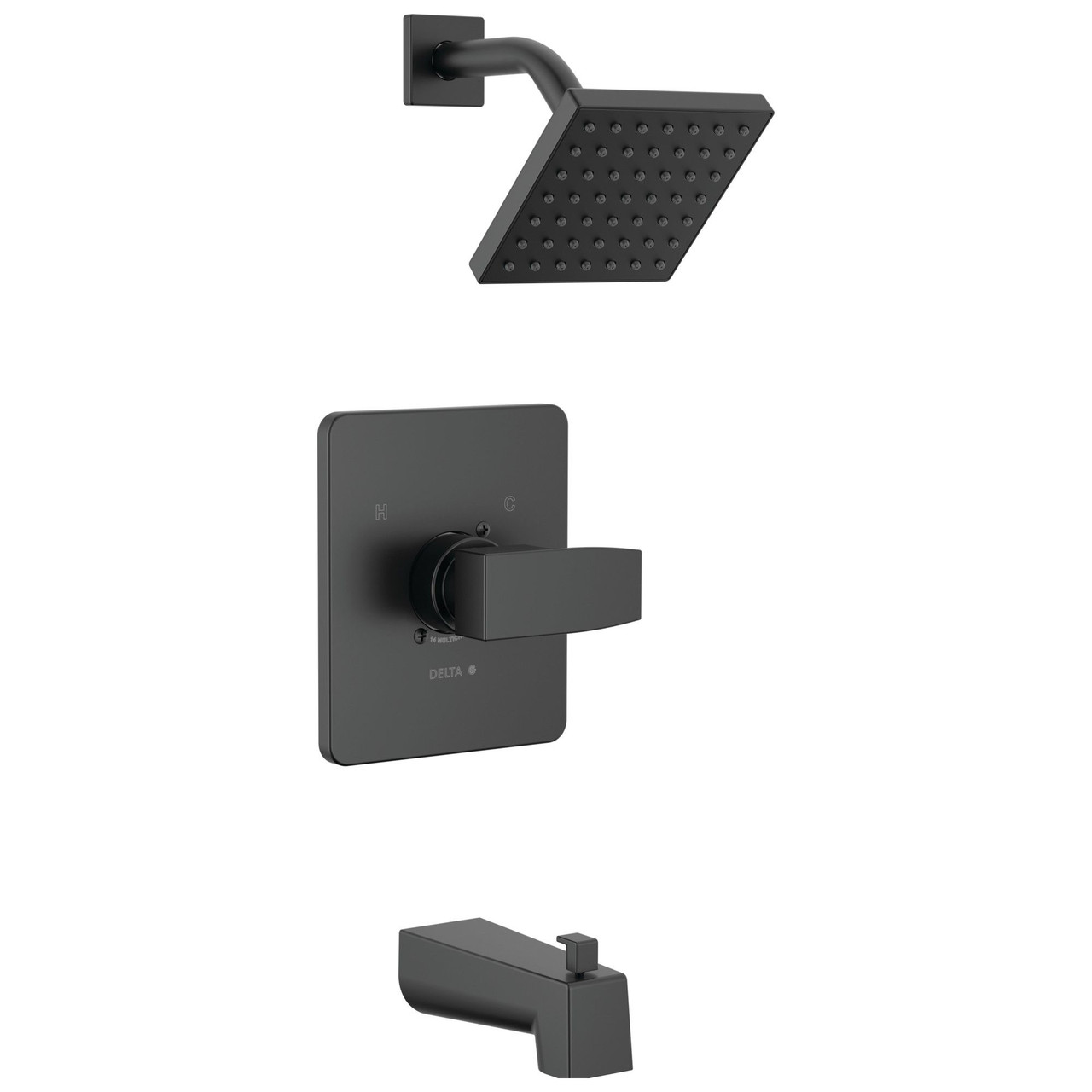 T14467-BL-PP Modern Monitor 14 Series Tub & Shower Trim, Matte Black