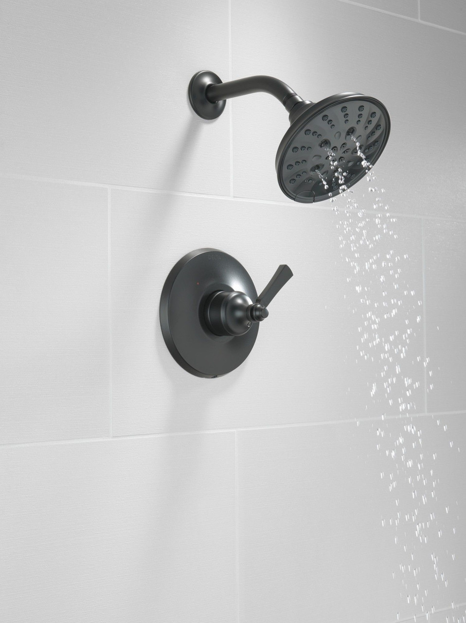 H566BL Dorval Handle 1L Volume FM Tub Filler 14S, Matte Black