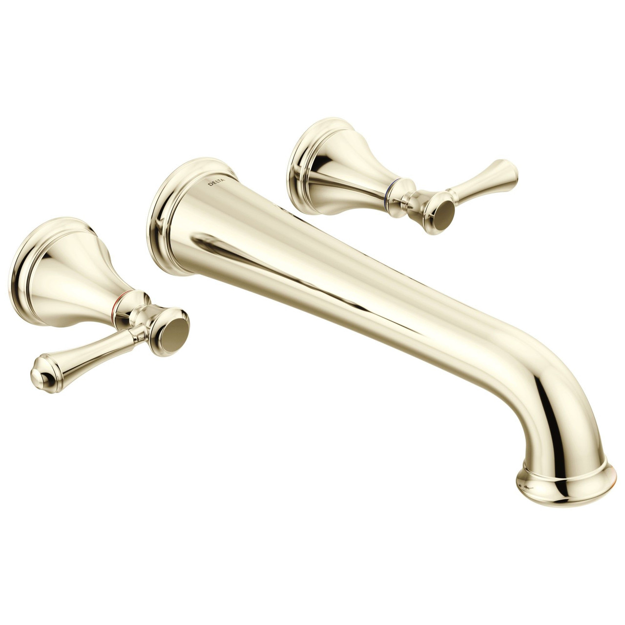 T5797-PNWL Cassidy Delta Cassidy Wall Mounted Tub Filler, Polished Nickel