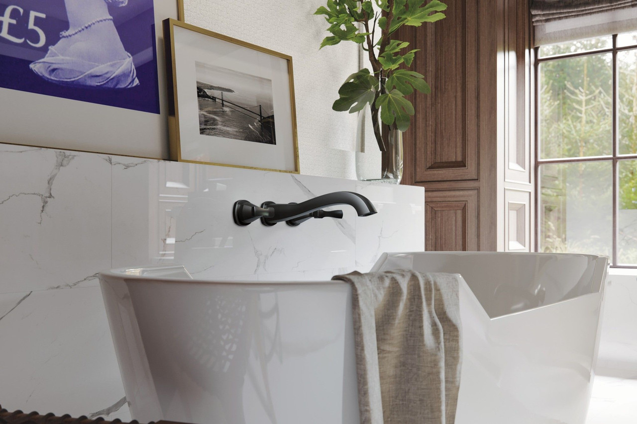 T5776-BLWL Stryke Delta Stryke Wall Mounted Tub Filler, Matte Black
